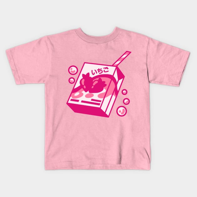 The starwberry milk and bubbles Kids T-Shirt by AnGo